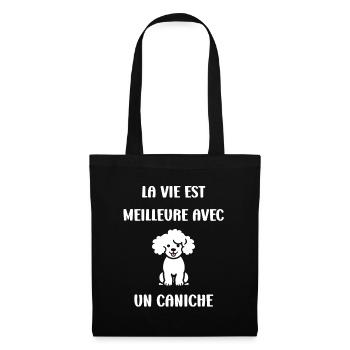 Humour chien petit caniche - Sac en tissu - noir - Devant