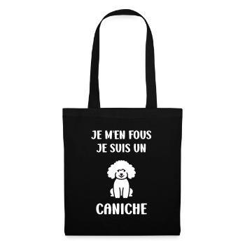 Humour chien petit caniche - Sac en tissu - noir - Devant