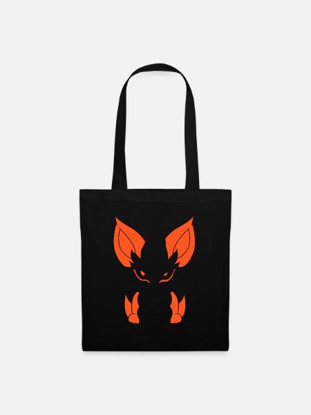 Kitsune Japanischer Little Fox Humor - Stoffbeutel - Schwarz