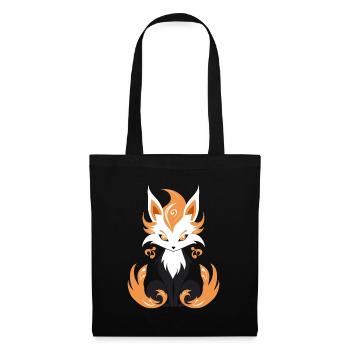 Humour petit renard japonais kitsune - Sac en tissu - noir - Devant