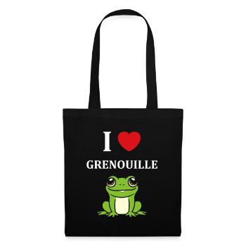 Petite grenouille - Sac en tissu - noir - Devant