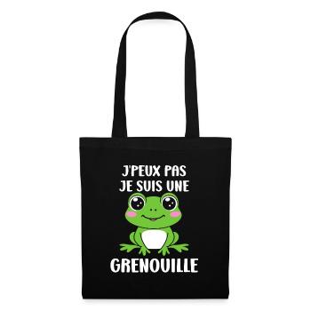 Petite grenouille - Sac en tissu - noir - Devant