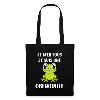 Petite grenouille - Sac en tissu - noir - Devant