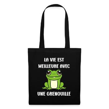 Petite grenouille - Sac en tissu - noir - Devant