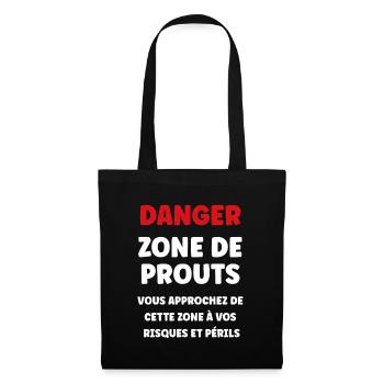 Danger zone de prout - Sac en tissu - noir - Devant