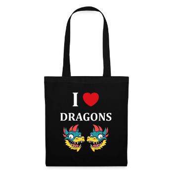 Bébé dragon - Sac en tissu - noir - Devant