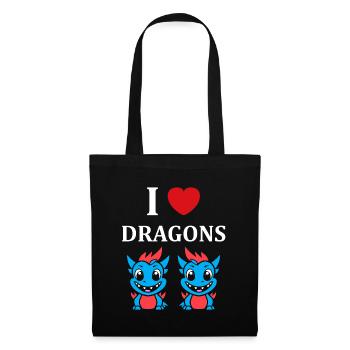 Bébé dragon - Sac en tissu - noir - Devant