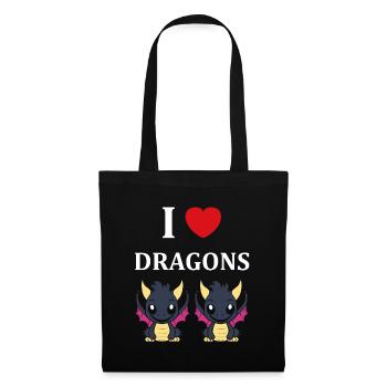 Bébé dragon - Sac en tissu - noir - Devant