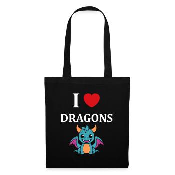 Bébé dragon - Sac en tissu - noir - Devant