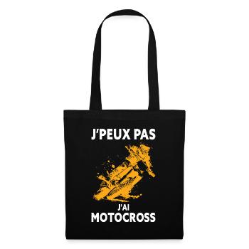 Je Peux Pas J'ai Motocross - Cadeau Motard - Sac en tissu - noir - Devant