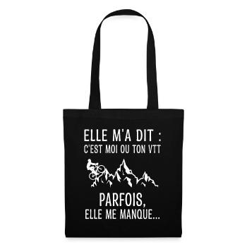 VTT Humoristique Humour - Sac en tissu - noir - Devant