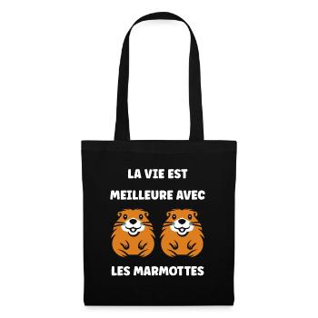 HUMOUR Bébé Marmotte - Sac en tissu - noir - Devant