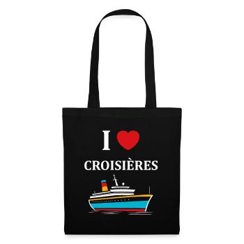 I love Croisières - Sac en tissu - noir - Devant
