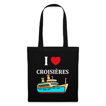 I love Croisières - Sac en tissu - noir - Devant