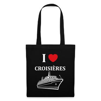 I love Croisières - Sac en tissu - noir - Devant