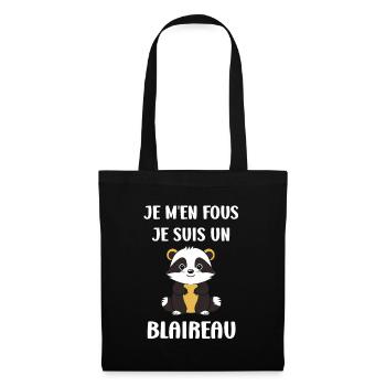 Humour blaireau - Sac en tissu - noir - Devant