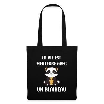 Humour blaireau - Sac en tissu - noir - Devant