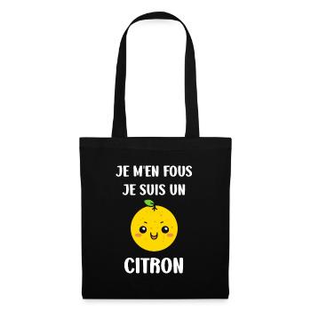 Humour petit citron - Sac en tissu - noir - Devant