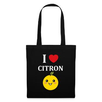 Humour petit citron - Sac en tissu - noir - Devant