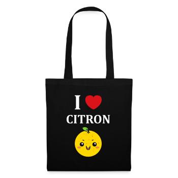 Humour petit citron - Sac en tissu - noir - Devant