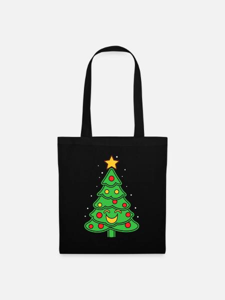 Kleiner Weihnachtsbaum - Stoffbeutel - Schwarz