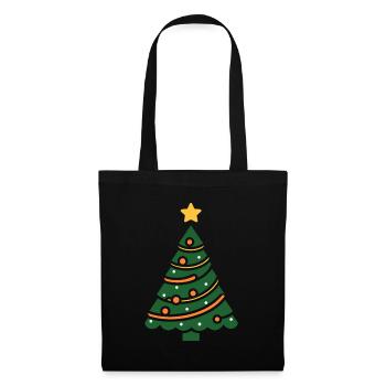 Petit sapin de noel - Sac en tissu - noir - Devant