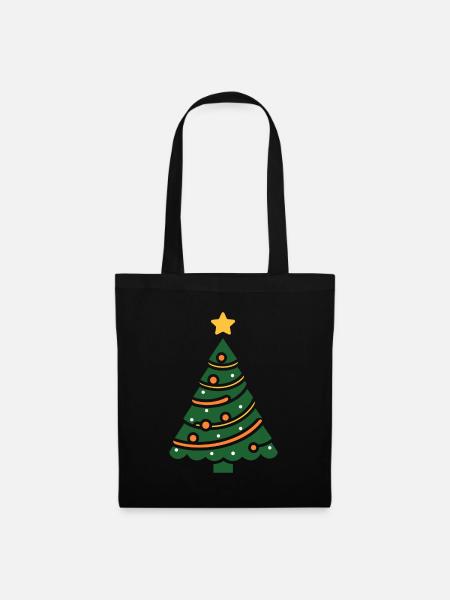 Kleiner Weihnachtsbaum - Stoffbeutel - Schwarz