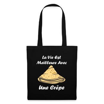 Crêpes Bretagne humour crêpe - Sac en tissu - noir - Devant