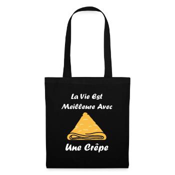 Crêpes Bretagne humour crêpe - Sac en tissu - noir - Devant
