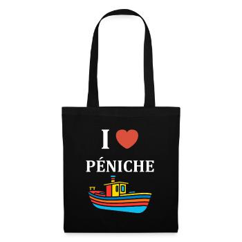 Bateau humour péniche - Sac en tissu - noir - Devant