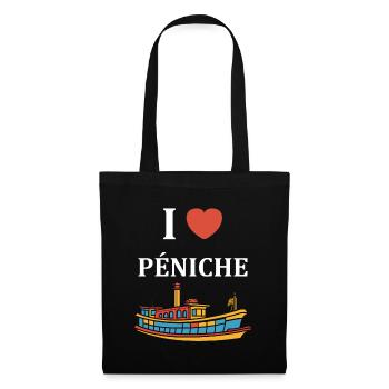 Bateau humour péniche - Sac en tissu - noir - Devant