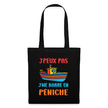 Bateau humour péniche - Sac en tissu - noir - Devant