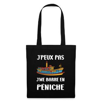 Bateau humour péniche - Sac en tissu - noir - Devant