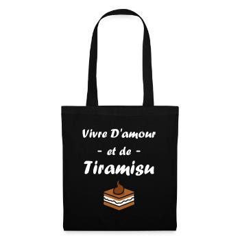 Humour tiramisu - Sac en tissu - noir - Devant