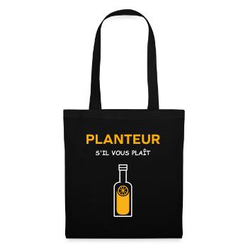 Humour punch planteur - Sac en tissu - noir - Devant