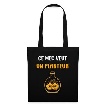 Humour punch planteur - Sac en tissu - noir - Devant