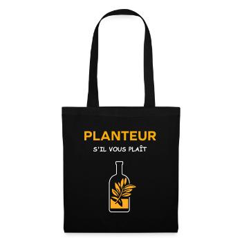 Humour punch planteur - Sac en tissu - noir - Devant