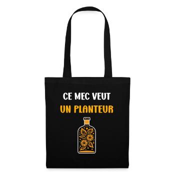 Humour punch planteur - Sac en tissu - noir - Devant