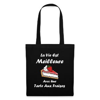 Tarte aux fraises - Sac en tissu - noir - Devant