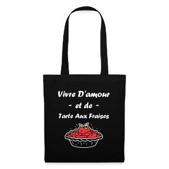 Tarte aux fraises - Sac en tissu - noir - Devant