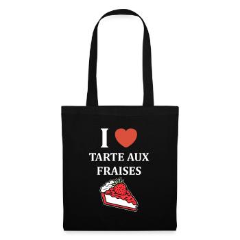 Tarte aux fraises - Sac en tissu - noir - Devant