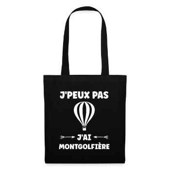 Humour Montgolfière - Sac en tissu - noir - Devant