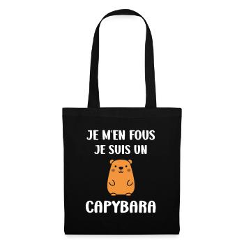 Humour Capybara - Sac en tissu - noir - Devant