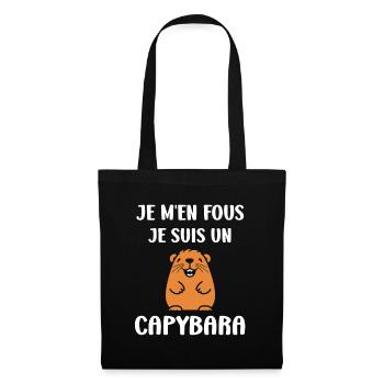 Humour Capybara - Sac en tissu - noir - Devant