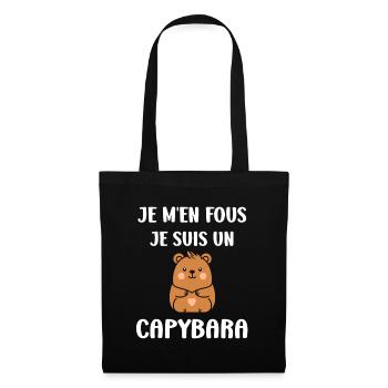 Humour Capybara - Sac en tissu - noir - Devant