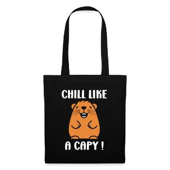 Humour Capybara - Sac en tissu - noir - Devant