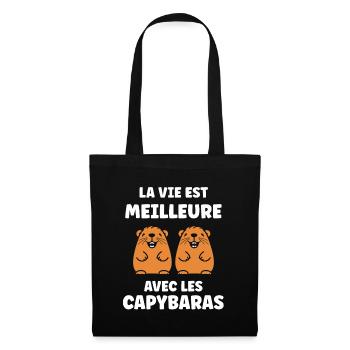 Humour Capybara - Sac en tissu - noir - Devant