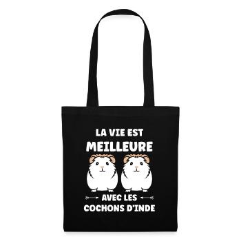 Humour cochon d'ine - Sac en tissu - noir - Devant