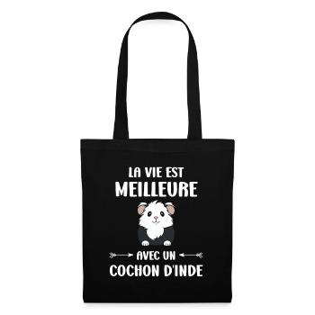 Humour cochon d'ine - Sac en tissu - noir - Devant