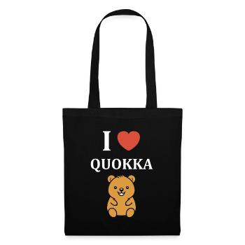 Petit animal mignon Quokka - Sac en tissu - noir - Devant